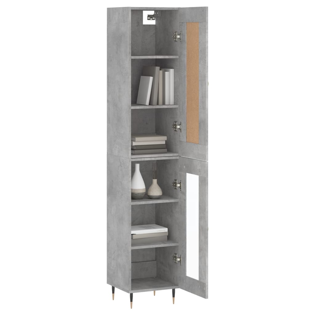 Image Buffet haut Gris béton 34,5x34x180 cm Bois d'ingénierie | Xios Store SNC vidaXL Xios Store SNC