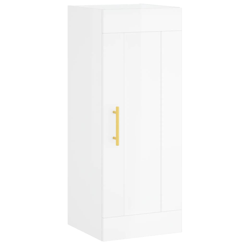 Image Buffet haut blanc brillant 34,5x34x180 cm bois d'ingénierie | Xios Store SNC vidaXL Xios Store SNC