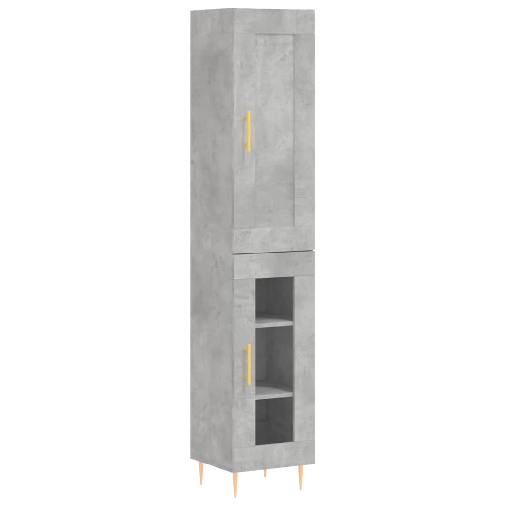 Image Buffet haut gris béton 34,5x34x180 cm bois d'ingénierie | Xios Store SNC vidaXL Xios Store SNC