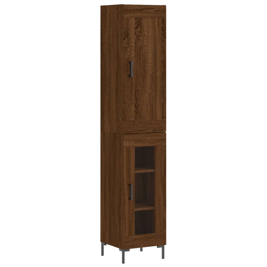 Image Buffet haut Chêne marron 34,5x34x180 cm Bois d'ingénierie | Xios Store SNC vidaXL Xios Store SNC