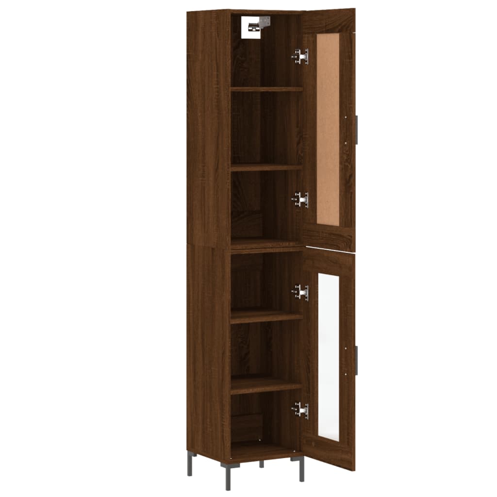 Image Buffet haut Chêne marron 34,5x34x180 cm Bois d'ingénierie | Xios Store SNC vidaXL Xios Store SNC