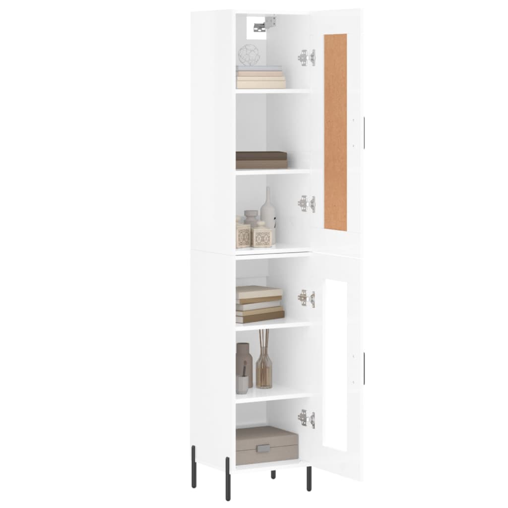 Image Buffet haut Blanc brillant 34,5x34x180 cm Bois d'ingénierie | Xios Store SNC vidaXL Xios Store SNC