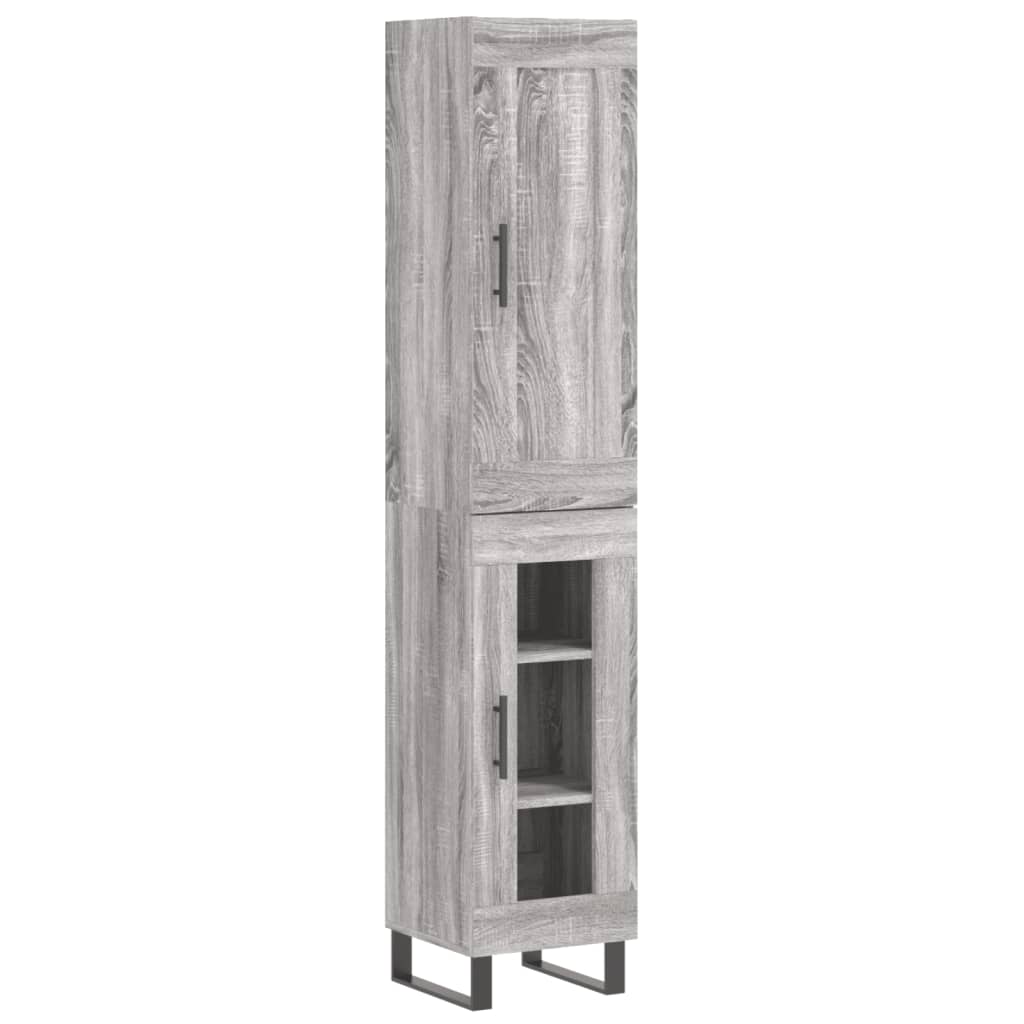 Image Buffet haut Sonoma gris 34,5x34x180 cm Bois d'ingénierie | Xios Store SNC vidaXL Xios Store SNC