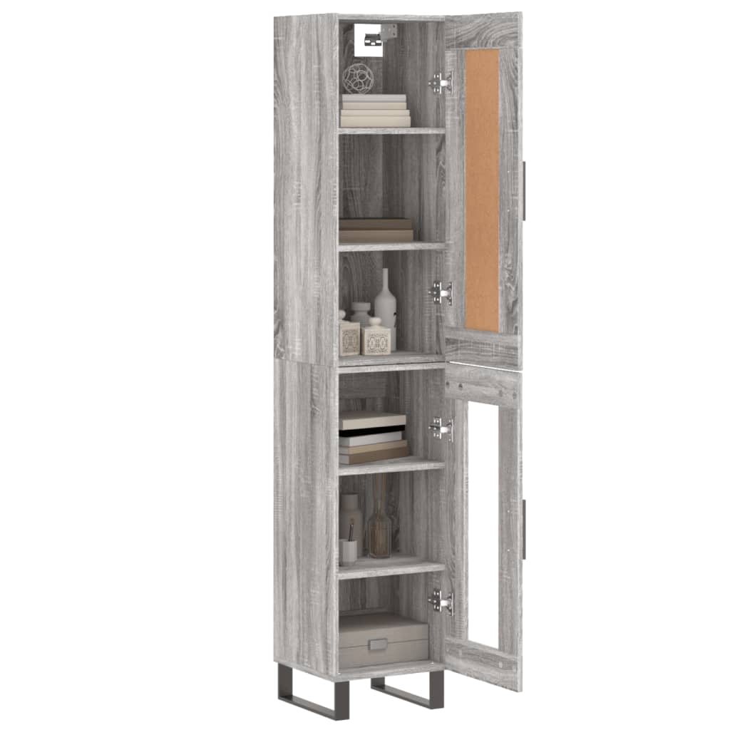 Image Buffet haut Sonoma gris 34,5x34x180 cm Bois d'ingénierie | Xios Store SNC vidaXL Xios Store SNC