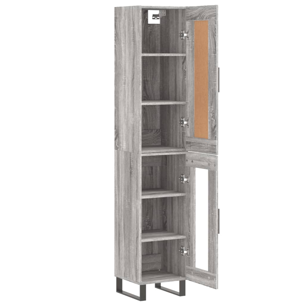 Image Buffet haut Sonoma gris 34,5x34x180 cm Bois d'ingénierie | Xios Store SNC vidaXL Xios Store SNC