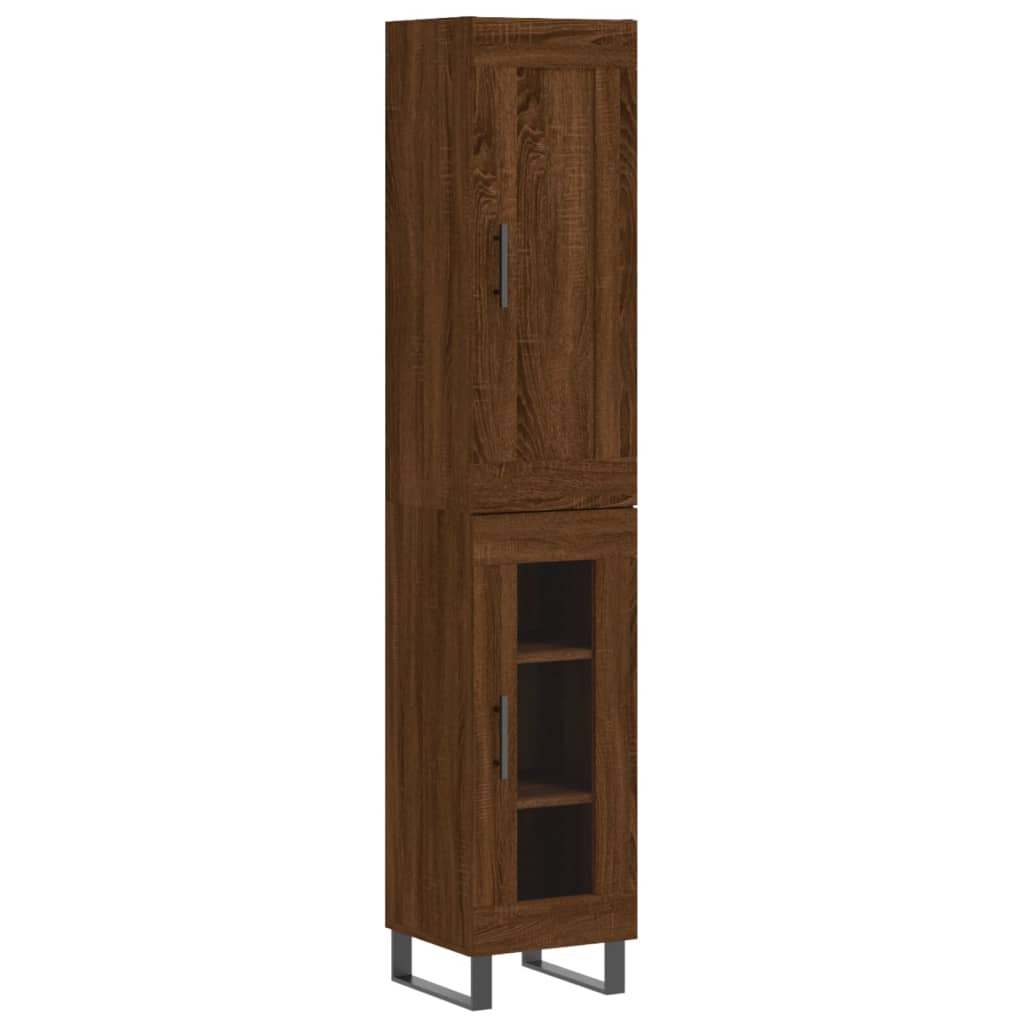 Image Buffet haut Chêne marron 34,5x34x180 cm Bois d'ingénierie | Xios Store SNC vidaXL Xios Store SNC