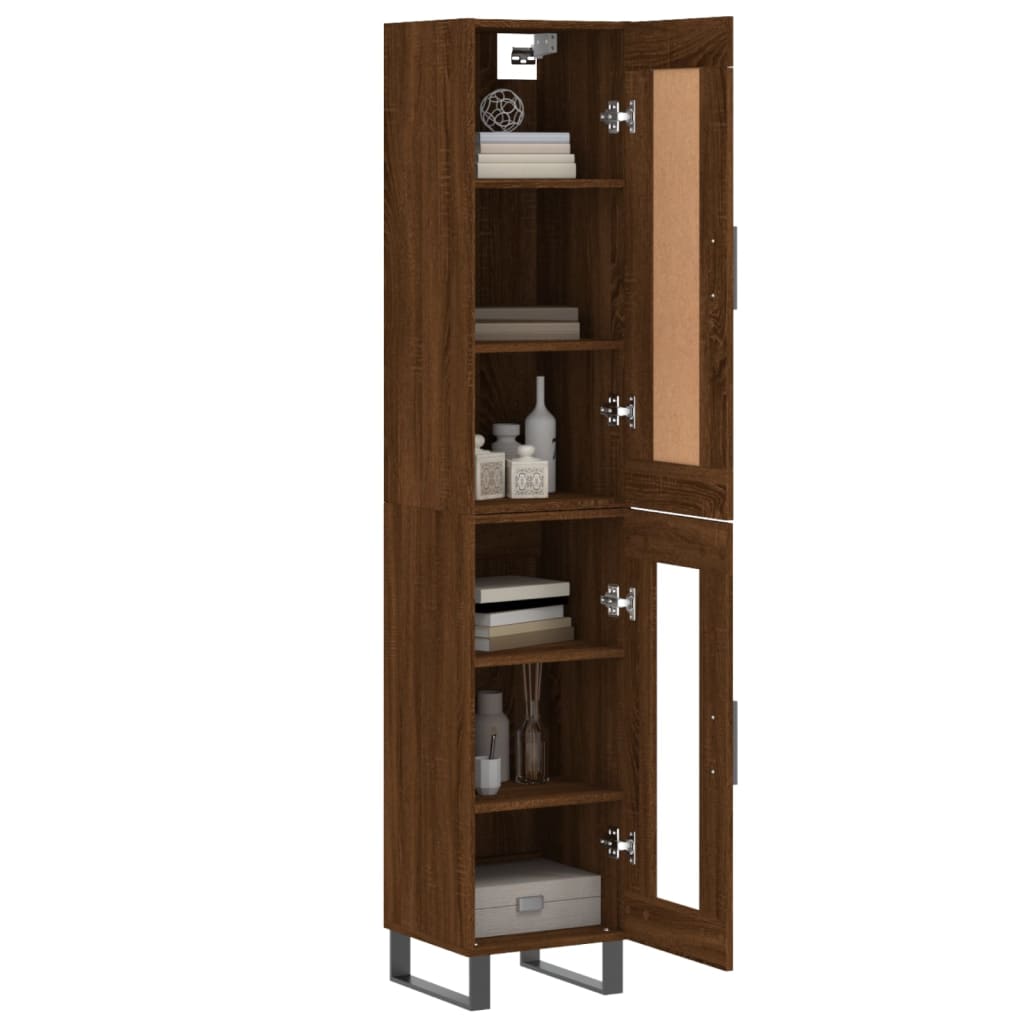 Image Buffet haut Chêne marron 34,5x34x180 cm Bois d'ingénierie | Xios Store SNC vidaXL Xios Store SNC