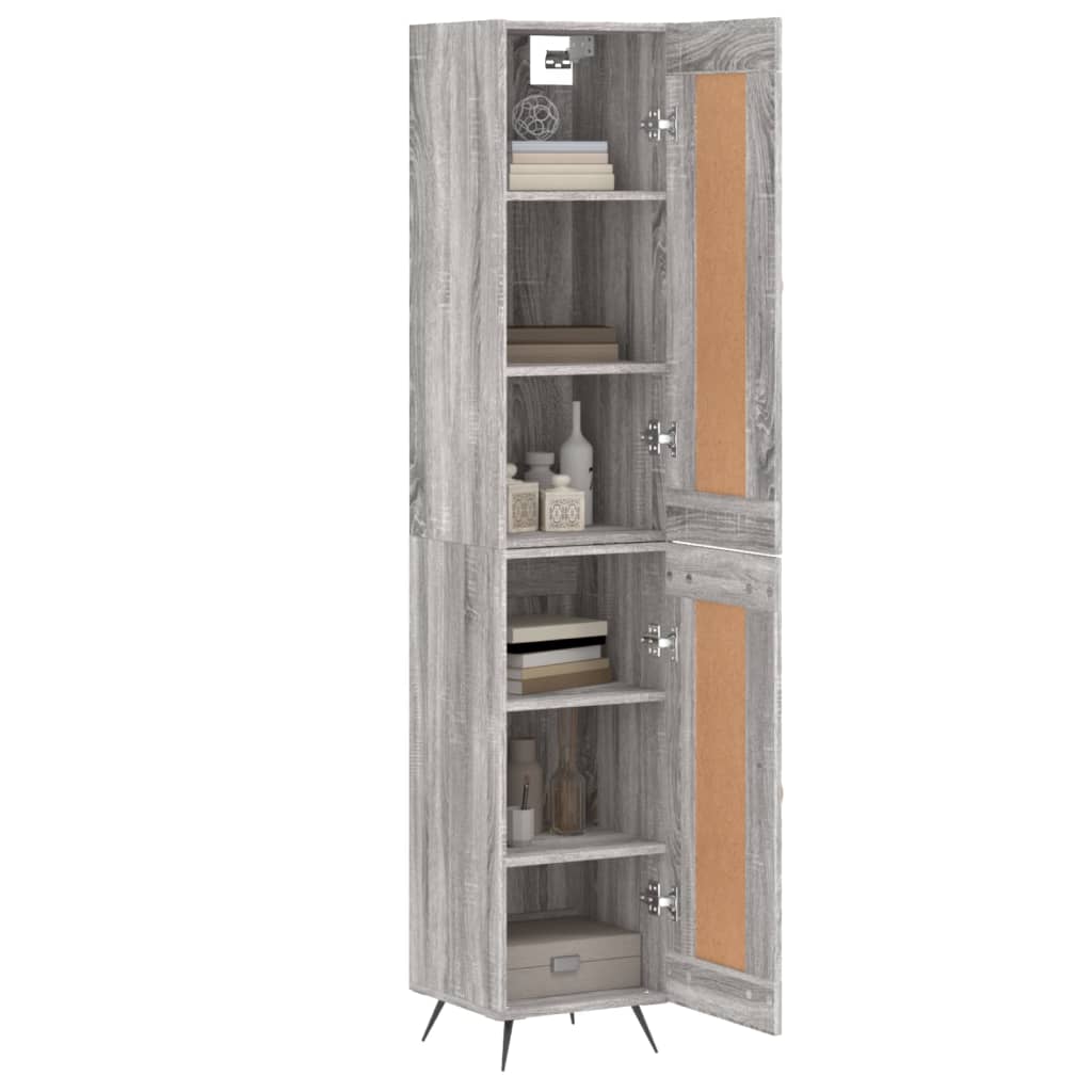 Image Buffet haut Sonoma gris 34,5x34x180 cm Bois d'ingénierie | Xios Store SNC vidaXL Xios Store SNC