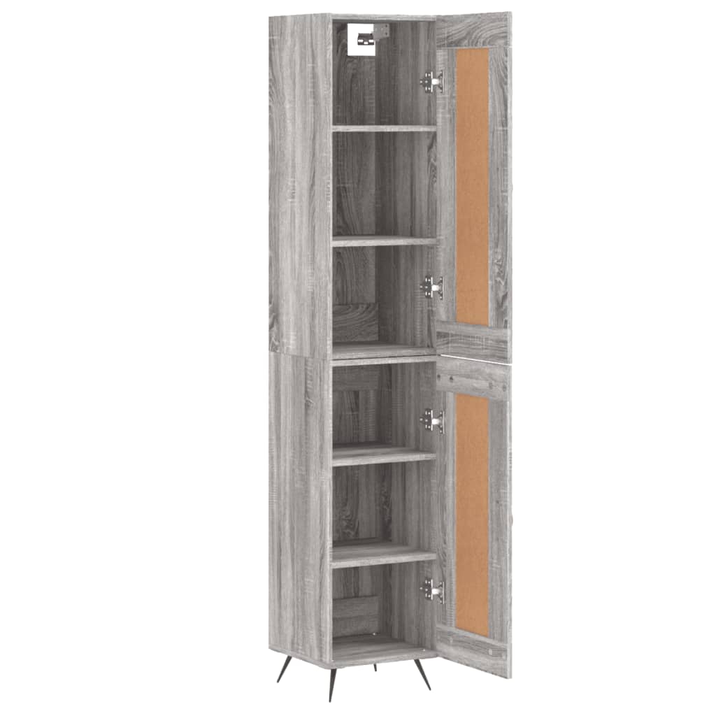 Image Buffet haut Sonoma gris 34,5x34x180 cm Bois d'ingénierie | Xios Store SNC vidaXL Xios Store SNC