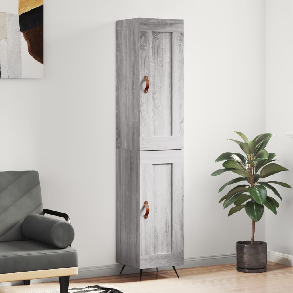 Image Buffet haut Sonoma gris 34,5x34x180 cm Bois d'ingénierie | Xios Store SNC vidaXL Xios Store SNC