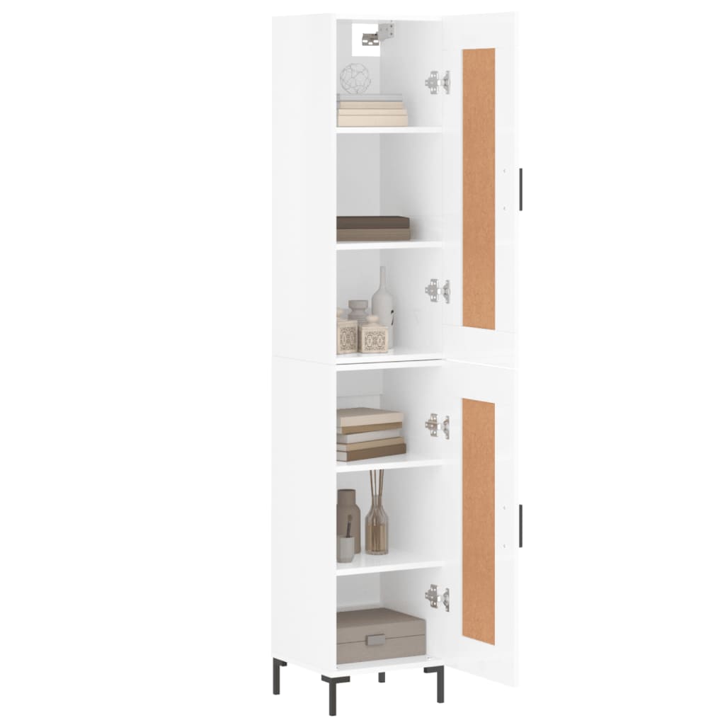 Image Buffet haut Blanc brillant 34,5x34x180 cm Bois d'ingénierie | Xios Store SNC vidaXL Xios Store SNC