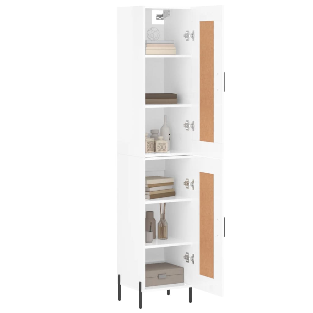 Image Buffet haut Blanc brillant 34,5x34x180 cm Bois d'ingénierie | Xios Store SNC vidaXL Xios Store SNC