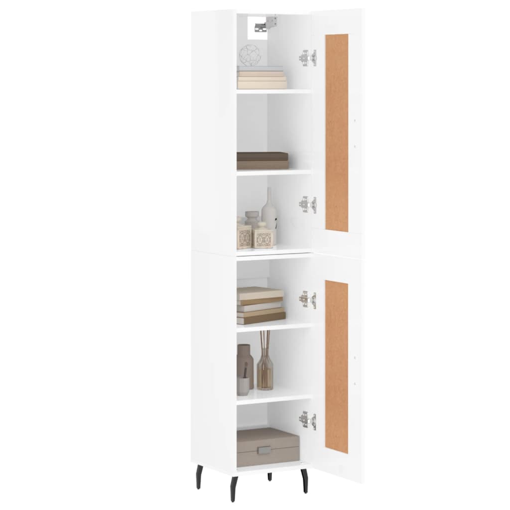 Image Buffet haut Blanc brillant 34,5x34x180 cm Bois d'ingénierie | Xios Store SNC vidaXL Xios Store SNC