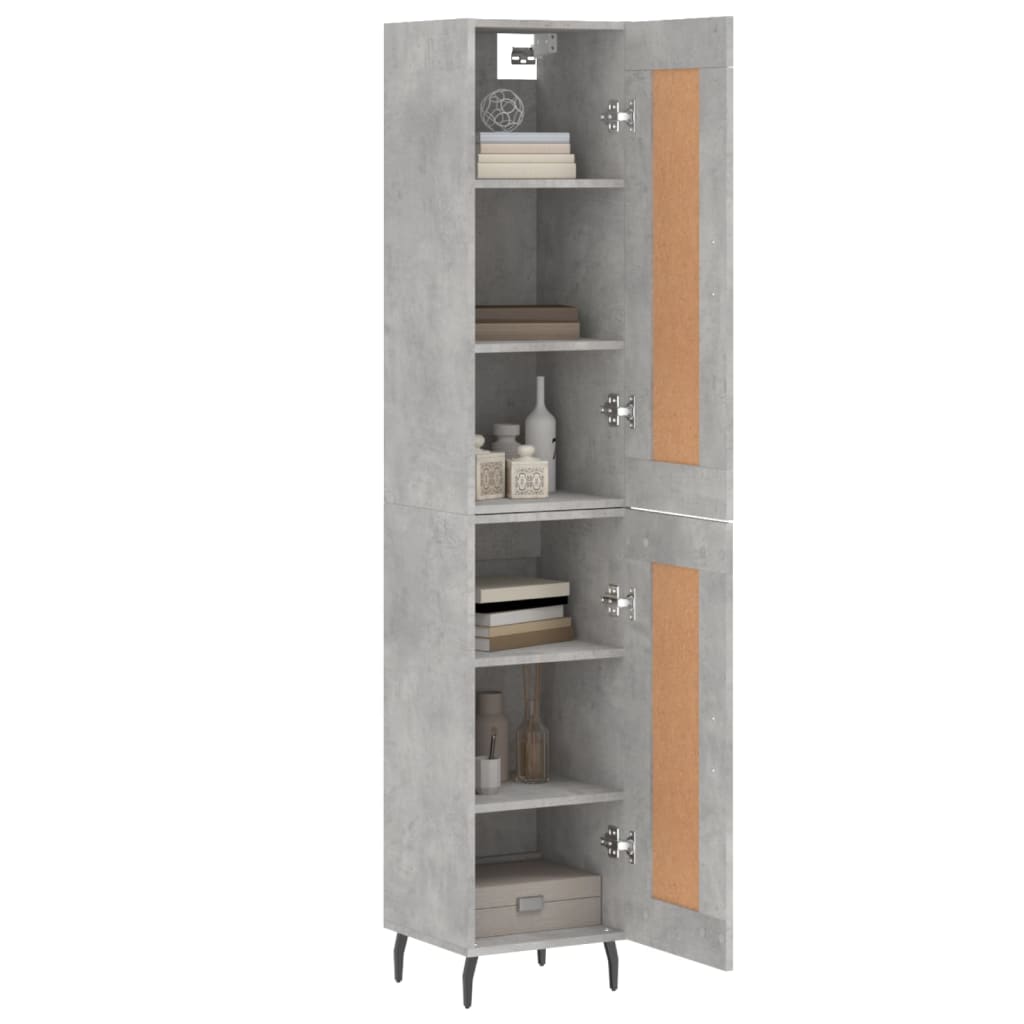 Image Buffet haut Gris béton 34,5x34x180 cm Bois d'ingénierie | Xios Store SNC vidaXL Xios Store SNC