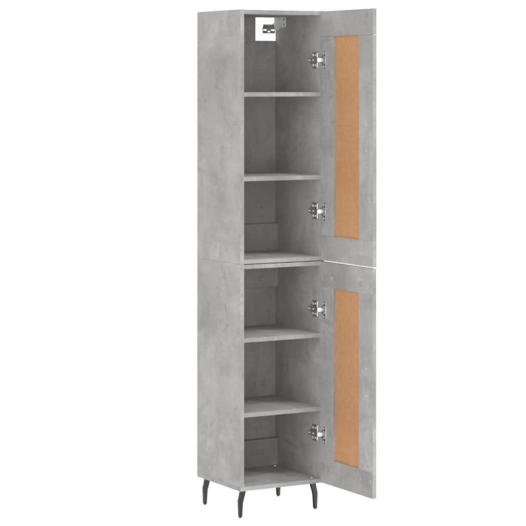 Image Buffet haut Gris béton 34,5x34x180 cm Bois d'ingénierie | Xios Store SNC vidaXL Xios Store SNC