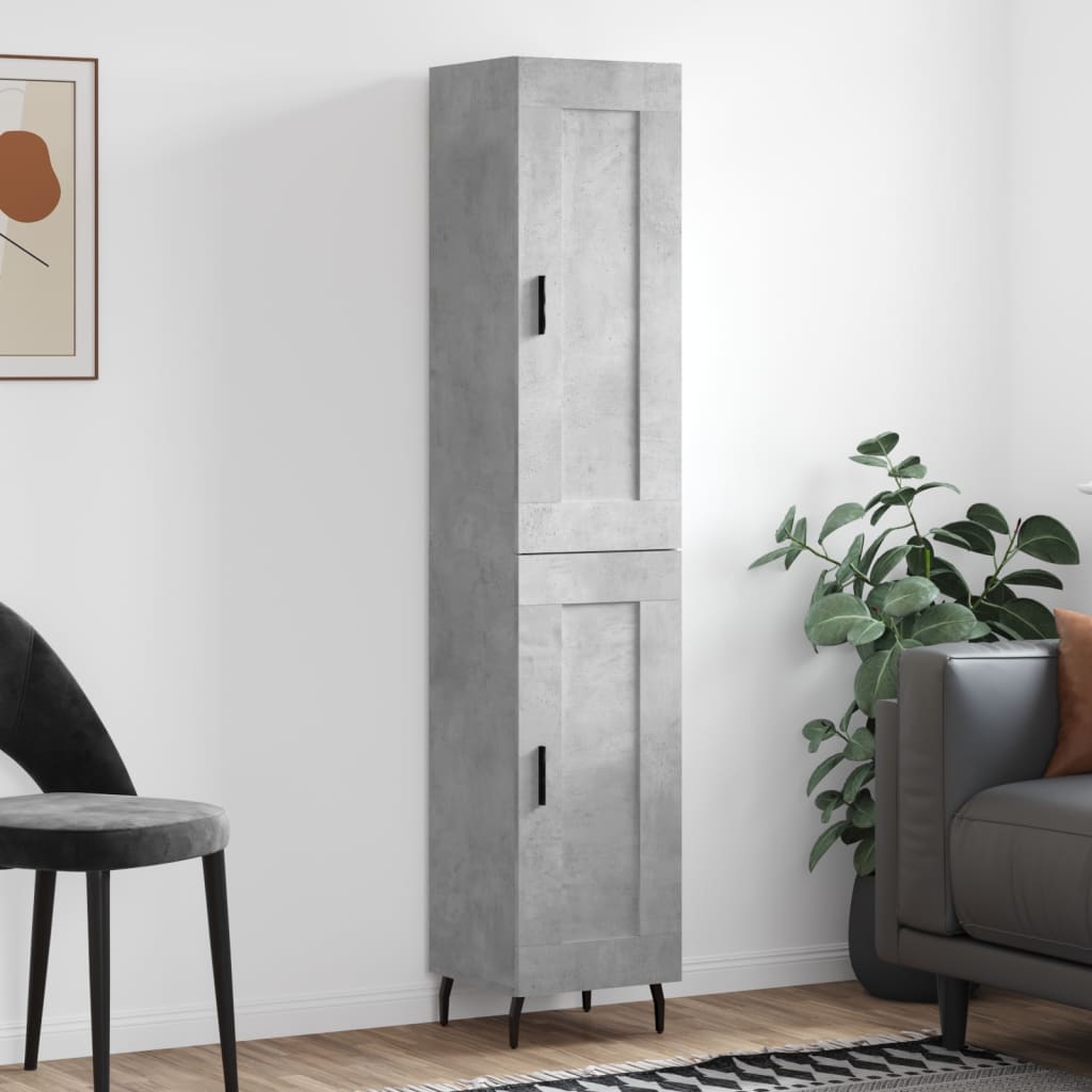 Image Buffet haut Gris béton 34,5x34x180 cm Bois d'ingénierie | Xios Store SNC vidaXL Xios Store SNC