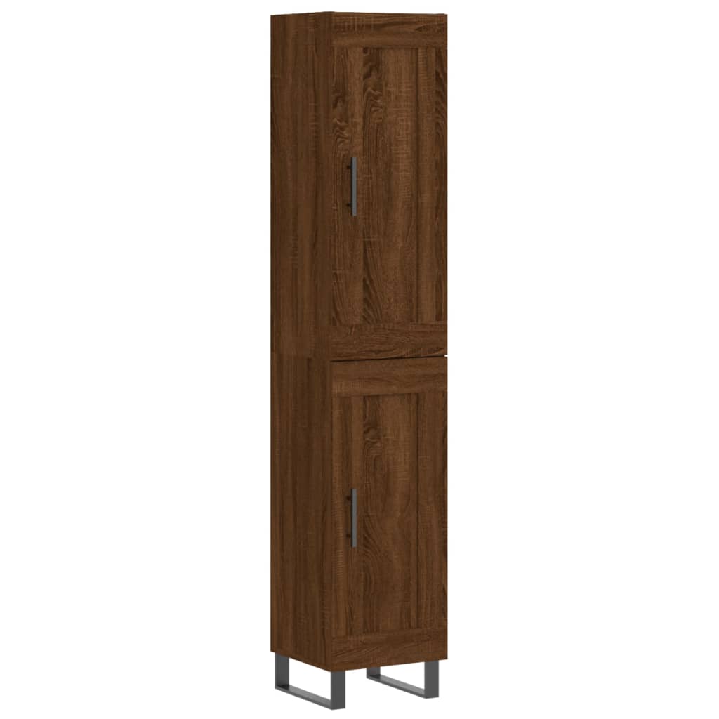 Image Buffet haut Chêne marron 34,5x34x180 cm Bois d'ingénierie | Xios Store SNC vidaXL Xios Store SNC