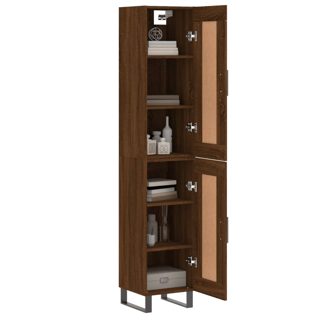 Image Buffet haut Chêne marron 34,5x34x180 cm Bois d'ingénierie | Xios Store SNC vidaXL Xios Store SNC