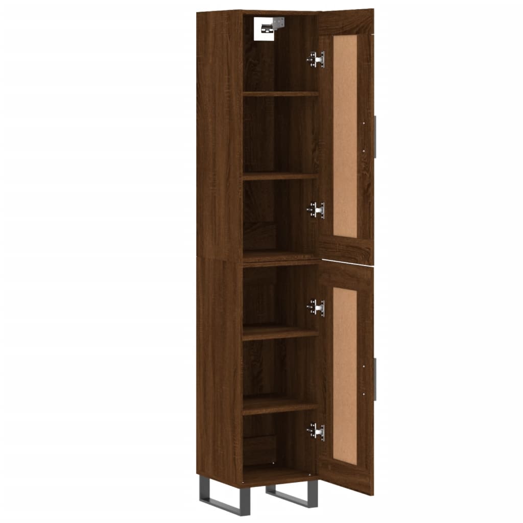 Image Buffet haut Chêne marron 34,5x34x180 cm Bois d'ingénierie | Xios Store SNC vidaXL Xios Store SNC