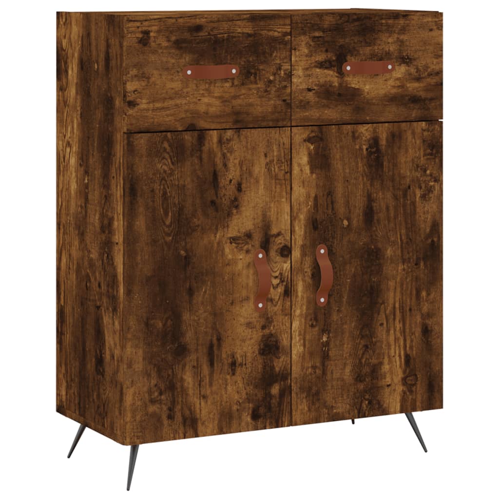 Image Buffet haut Chêne fumé 69,5x34x180 cm Bois d'ingénierie | Xios Store SNC vidaXL Xios Store SNC