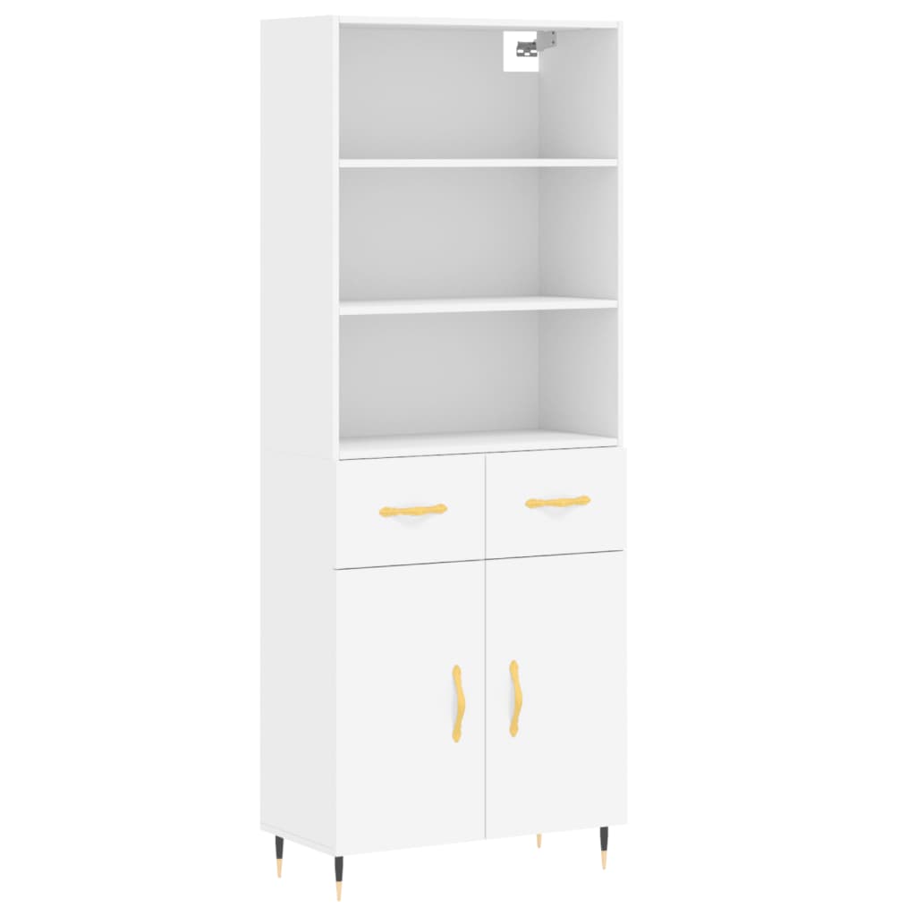 Image Buffet haut Blanc 69,5x34x180 cm Bois d'ingénierie | Xios Store SNC vidaXL Xios Store SNC