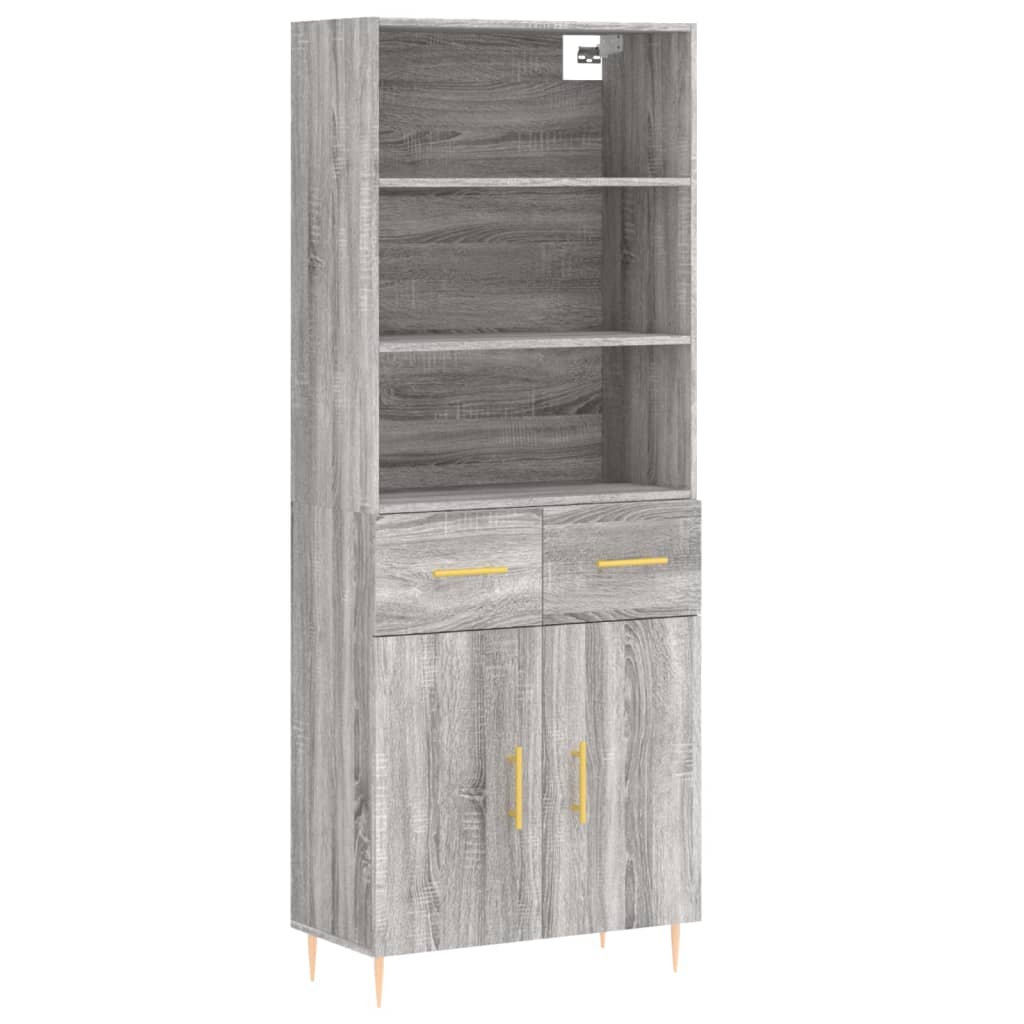 Image Buffet haut Sonoma gris 69,5x34x180 cm Bois d'ingénierie | Xios Store SNC vidaXL Xios Store SNC