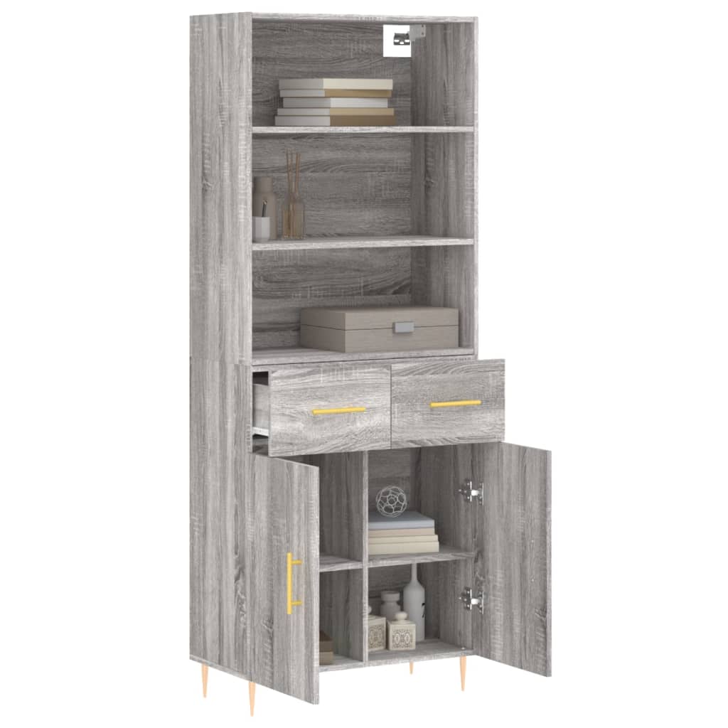 Image Buffet haut Sonoma gris 69,5x34x180 cm Bois d'ingénierie | Xios Store SNC vidaXL Xios Store SNC