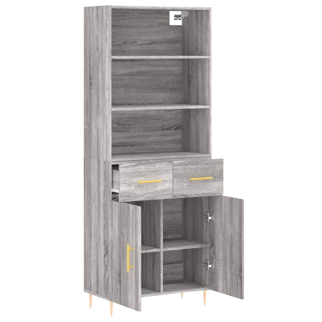 Image Buffet haut Sonoma gris 69,5x34x180 cm Bois d'ingénierie | Xios Store SNC vidaXL Xios Store SNC