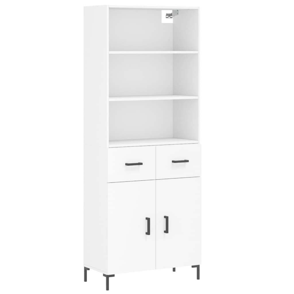 Image Buffet haut Blanc 69,5x34x180 cm Bois d'ingénierie | Xios Store SNC vidaXL Xios Store SNC