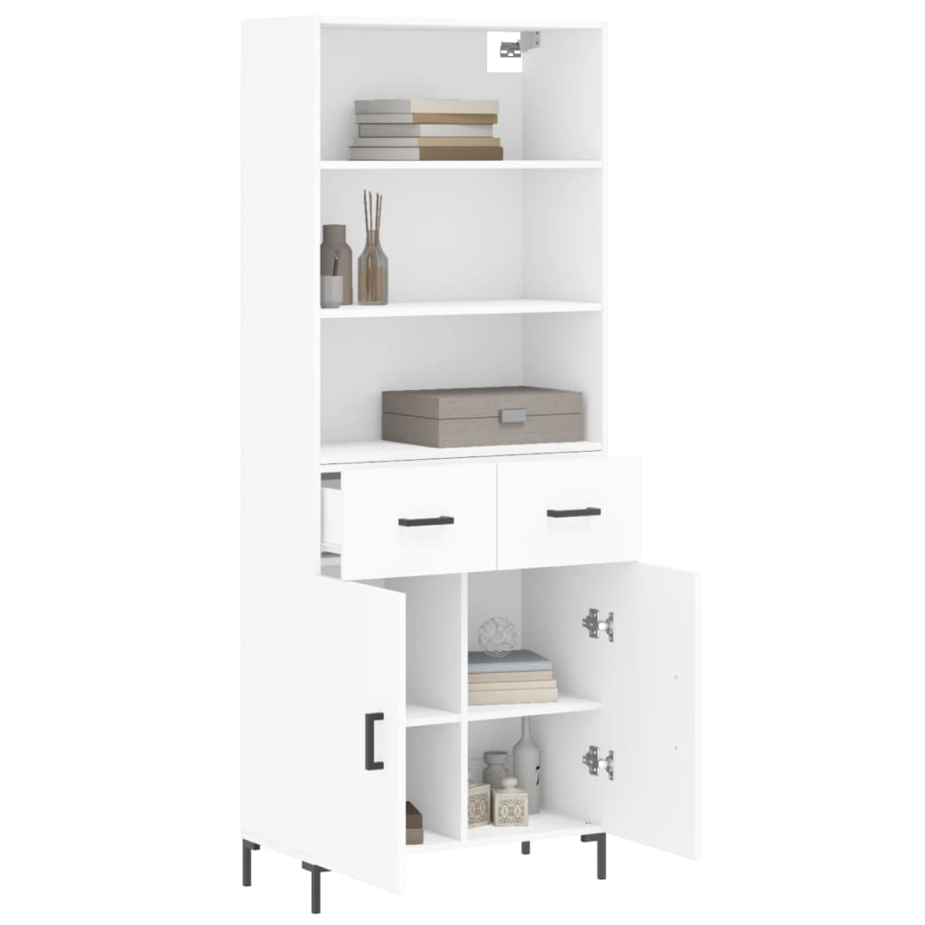 Image Buffet haut Blanc 69,5x34x180 cm Bois d'ingénierie | Xios Store SNC vidaXL Xios Store SNC