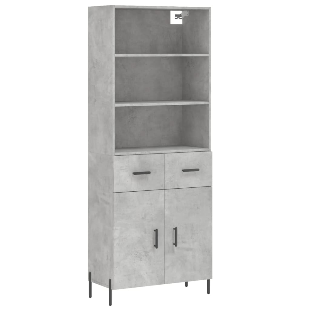 Image Buffet haut Gris béton 69,5x34x180 cm Bois d'ingénierie | Xios Store SNC vidaXL Xios Store SNC