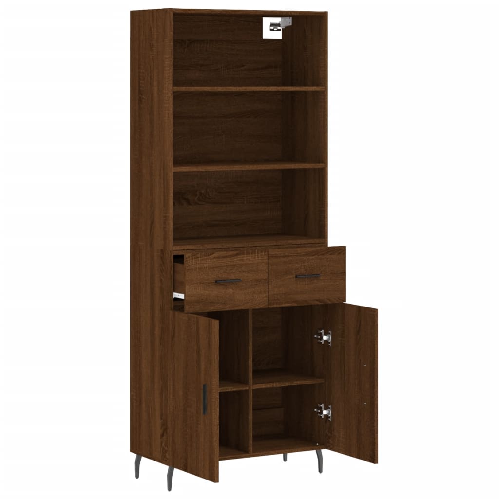 Image Buffet haut Chêne marron 69,5x34x180 cm Bois d'ingénierie | Xios Store SNC vidaXL Xios Store SNC