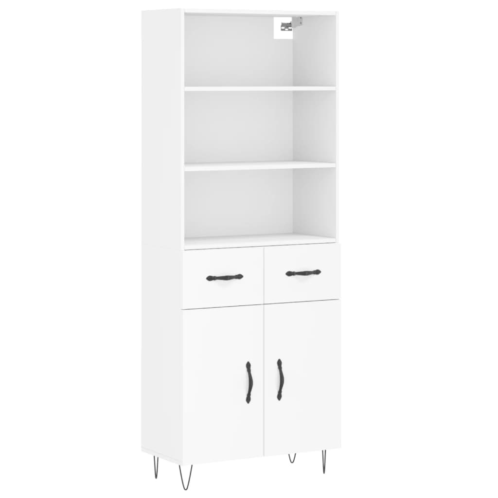 Image Buffet haut Blanc 69,5x34x180 cm Bois d'ingénierie | Xios Store SNC vidaXL Xios Store SNC