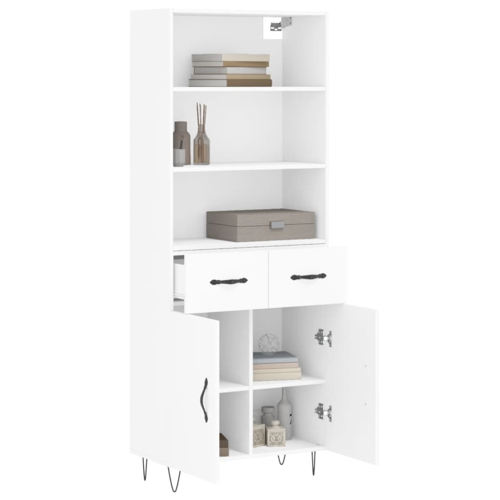 Image Buffet haut Blanc 69,5x34x180 cm Bois d'ingénierie | Xios Store SNC vidaXL Xios Store SNC