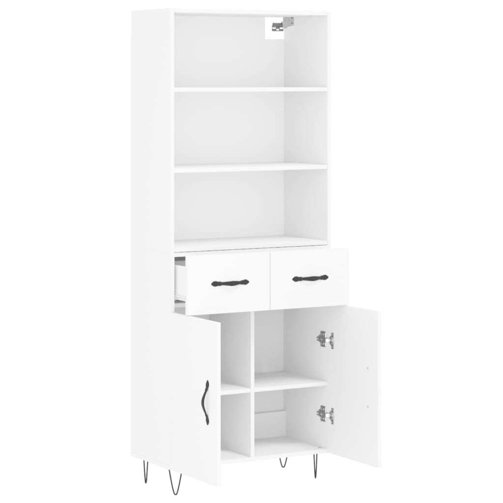 Image Buffet haut Blanc 69,5x34x180 cm Bois d'ingénierie | Xios Store SNC vidaXL Xios Store SNC