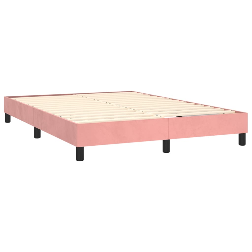 Image Sommier à lattes de lit avec matelas Rose 140x200 cm Velours | Xios Store SNC vidaXL Xios Store SNC