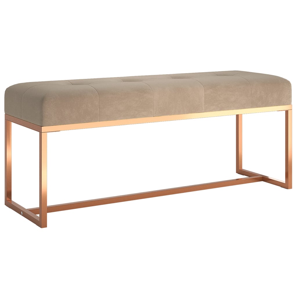 Banc Beige 110x36x45 cm Velours Bancs coffres vidaXL   