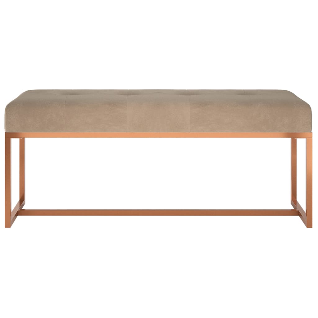 Banc Beige 110x36x45 cm Velours Bancs coffres vidaXL   