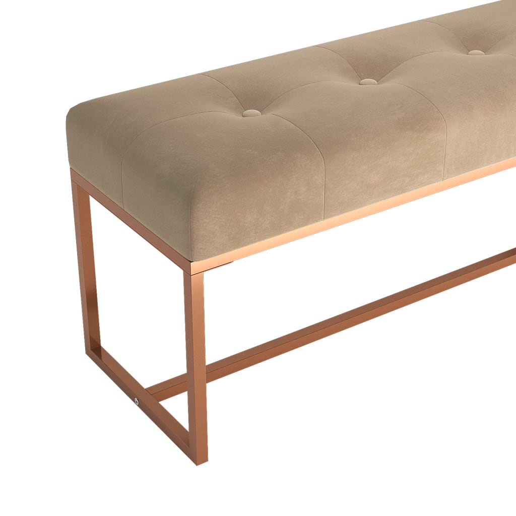 Banc Beige 110x36x45 cm Velours Bancs coffres vidaXL   