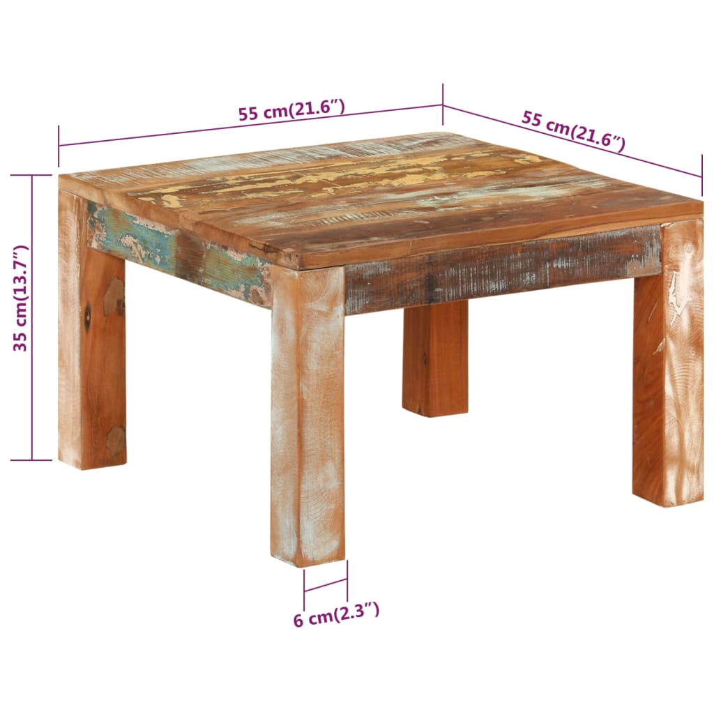 Table basse 55x55x35 cm Bois de récupération massif Tables basses vidaXL   