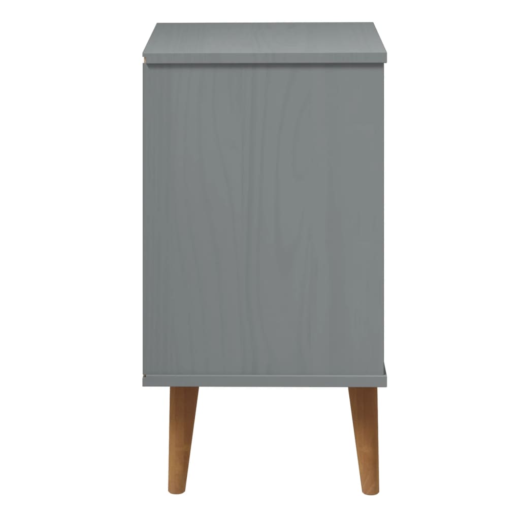 Table de chevet MOLDE Gris 40x35x65 cm Bois de pin massif Tables de chevet vidaXL   