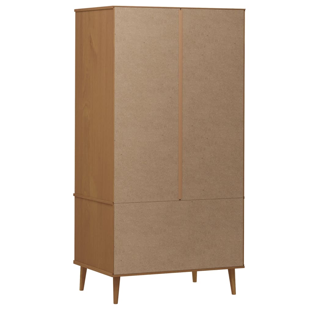 Garde-robe MOLDE Marron 90x55x175 cm Bois massif de pin Armoires vidaXL   