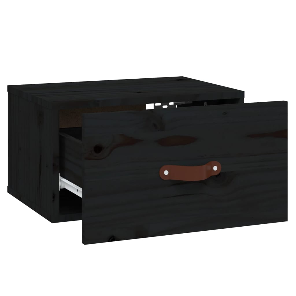 Table de chevet murale Noir 40x29,5x22 cm Casiers & armoires de rangement vidaXL   