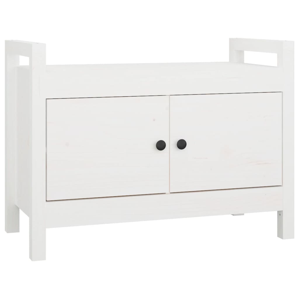 Banc d'entrée Blanc 80x40x60 cm Bois de pin massif Bancs coffres vidaXL   