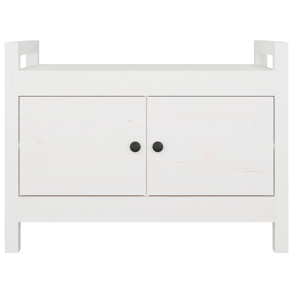 Banc d'entrée Blanc 80x40x60 cm Bois de pin massif Bancs coffres vidaXL   