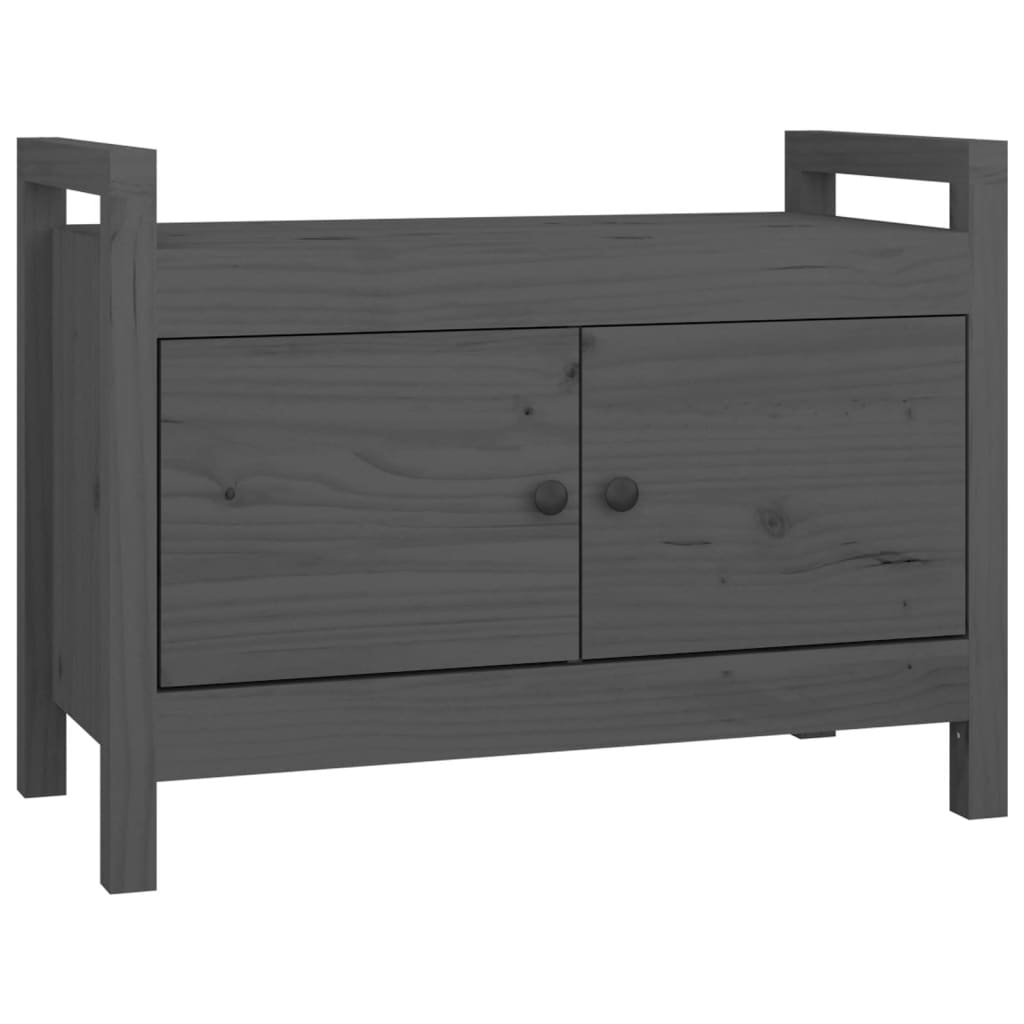 Banc d'entrée Gris 80x40x60 cm Bois de pin massif Bancs coffres vidaXL   