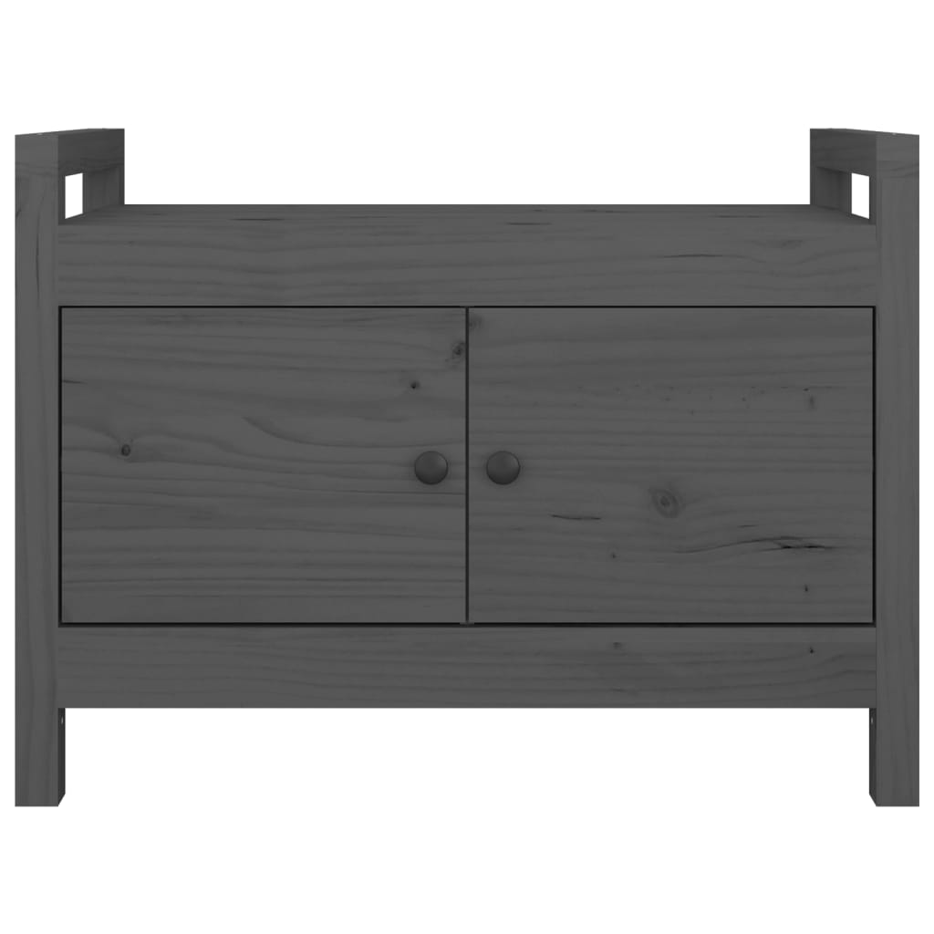 Banc d'entrée Gris 80x40x60 cm Bois de pin massif Bancs coffres vidaXL   