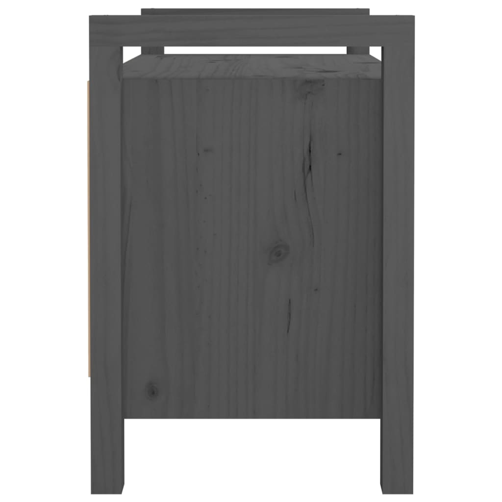 Banc d'entrée Gris 80x40x60 cm Bois de pin massif Bancs coffres vidaXL   