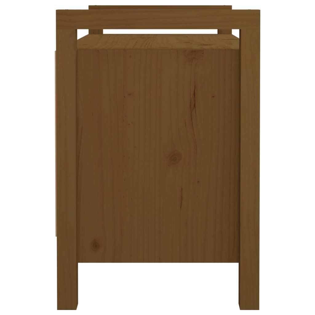 Banc d'entrée Marron miel 80x40x60 cm Bois de pin massif Bancs coffres vidaXL   