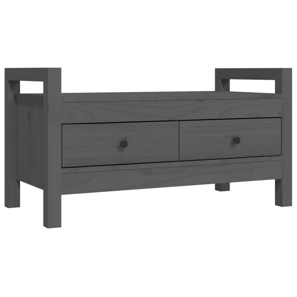 Banc d'entrée Gris 80x40x43 cm Bois de pin massif Bancs coffres vidaXL   